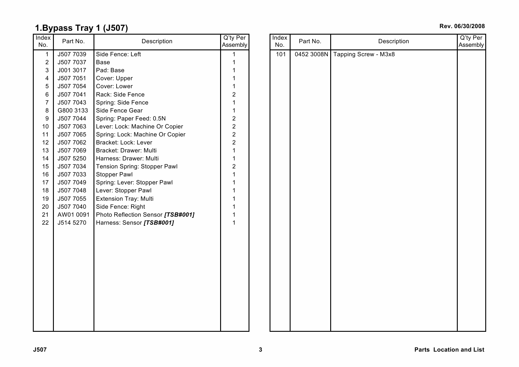 RICOH Options J507 Multi-Bypass-Tray-Type-1000 Parts Catalog PDF download-3